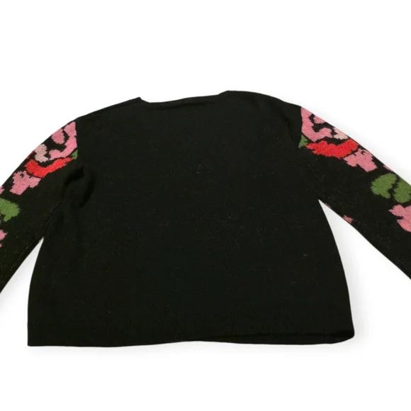 Sundance Knit Floral Sleeve Mohair Wool Blend Sweater - Picture 5 of 7